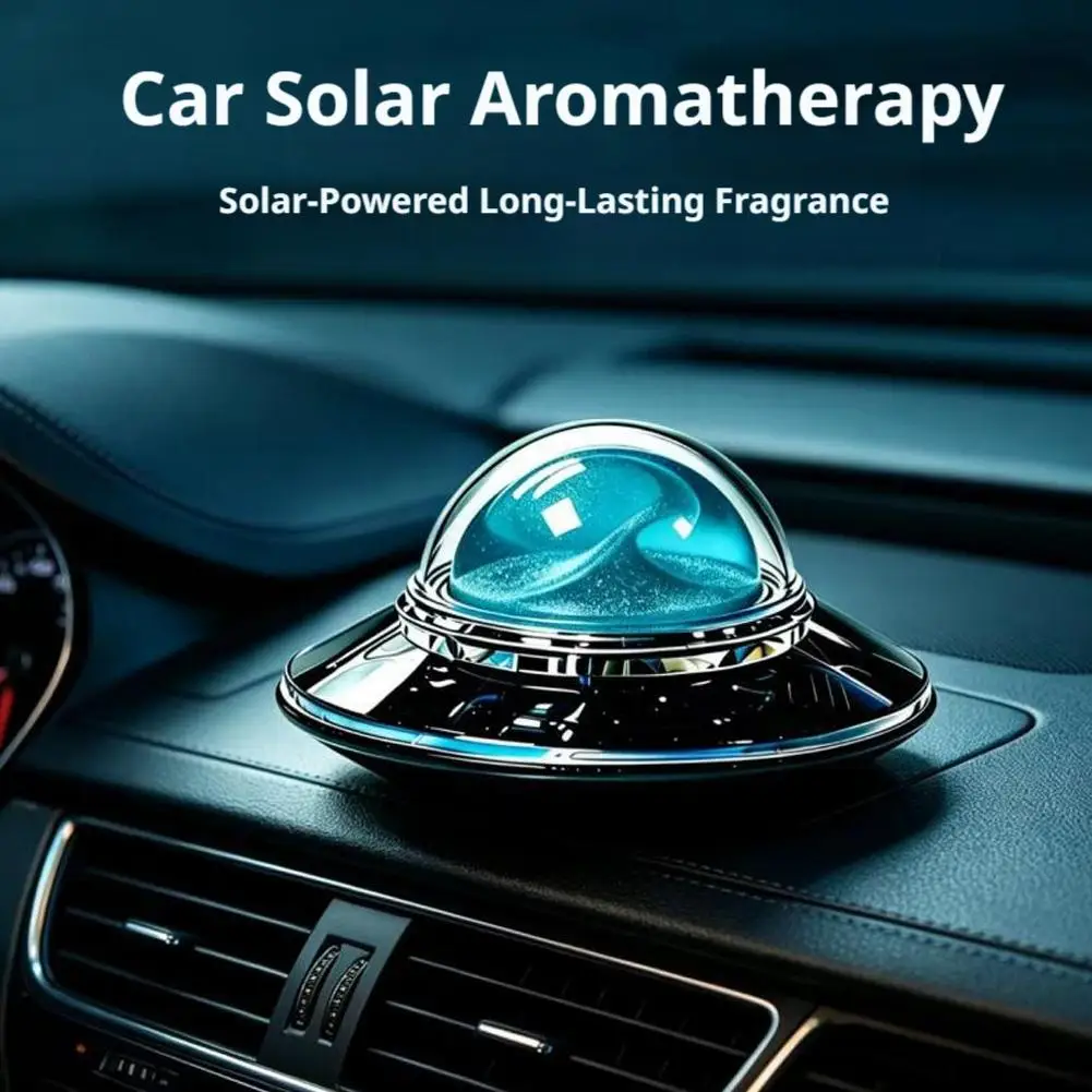 Metal Car Perfume Solar-powered automatic rotation Suspended Car Ornament Dashboard Aromatherapy