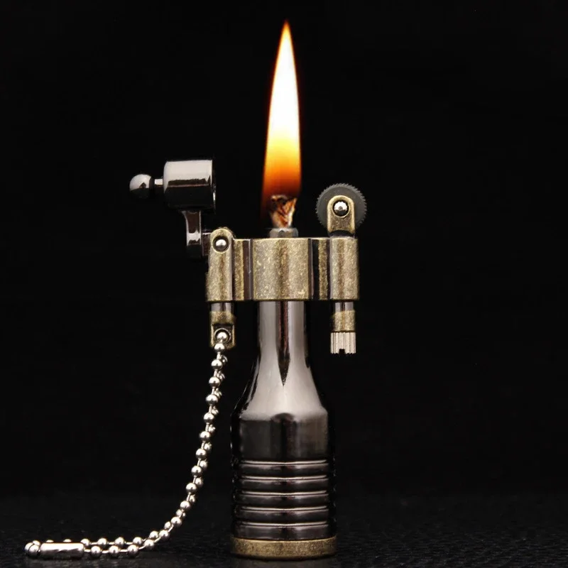 Creative Wine Bottle Kerosene Lighter Personality Old-Fashioned Grinding Wheel Open Flame Lighter Cigarette Lighter