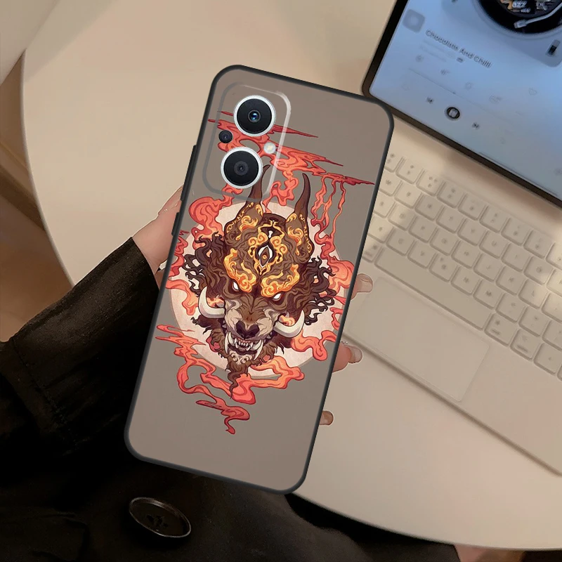 Japan Oni Samurai Mask Case For OPPO Find X9 Ultra X5 X6 X8 Pro OPPO Reno 15 F 12 11 13 10 14 Pro 8T 7 8 Lite Coque