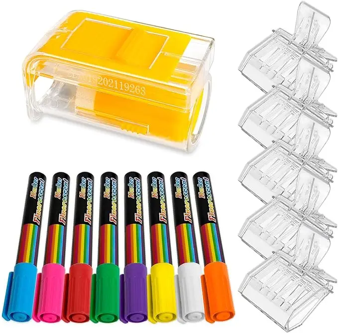 Beekeeping Tools Queen Bee Marking Kit One-Handed Queen Catcher Bottle Cage 5 Queen Clips Transparent Plastic 8 Marker Pens