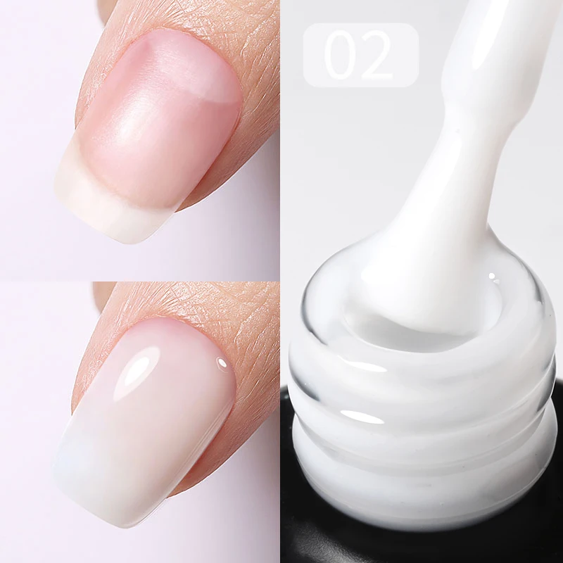 BORN PRETTY Milky Pink Gel-Nagellack auf Gummibasis, Glitzer, 15 ml, semi-permanenter Lack, Soak Off, selbstnivellierendes UV-LED-Gel