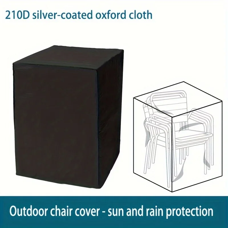 Outdoor Garden Waterproof Chair Cover, Balcony Open-air Chair Cover, Furniture Cover Black Chair Protector, Stacking Chair Cover