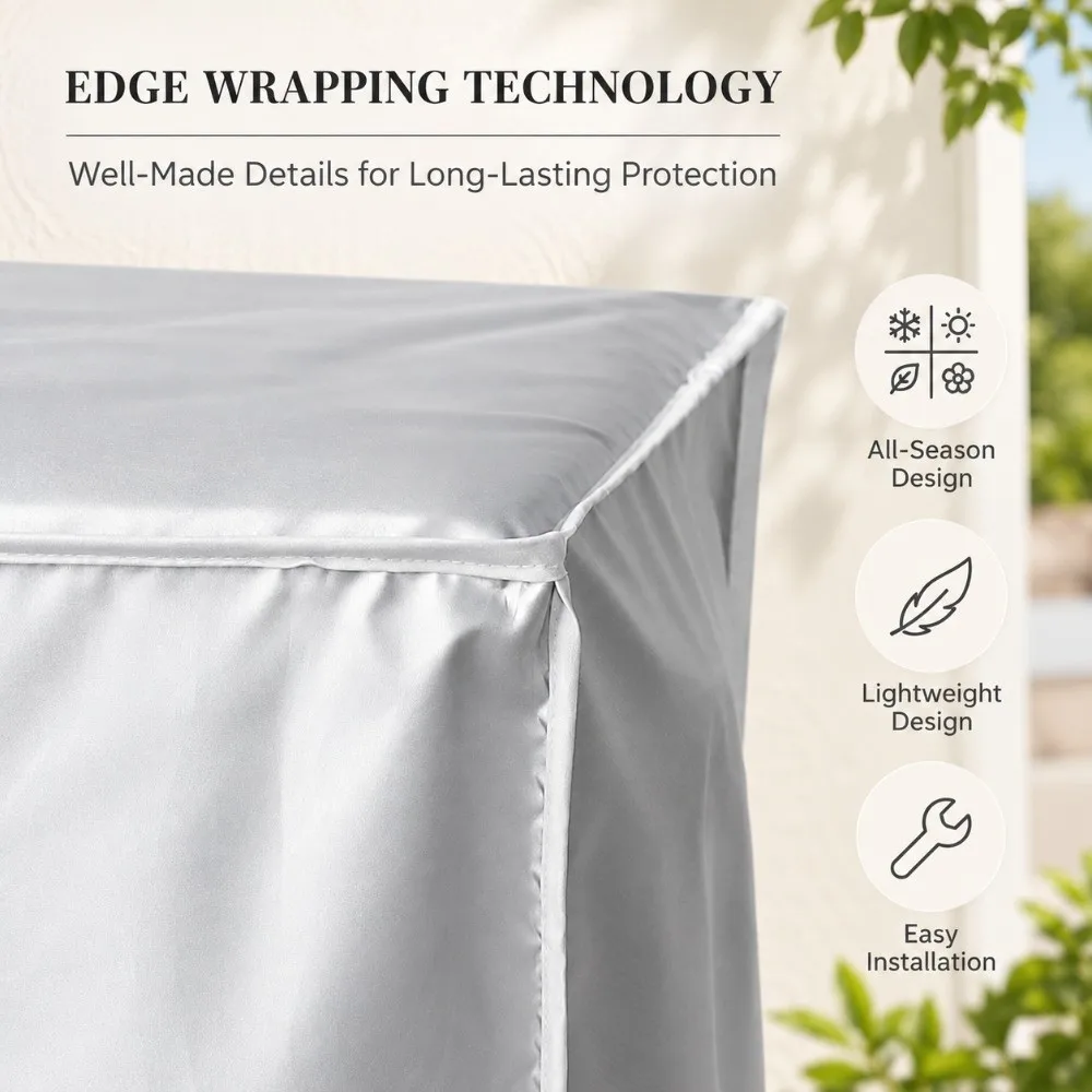 Rectangular Shape Air ConditioneAir Conditioner Cover Silver Color 96 40 70cm Conditioner Protector Anti-Snow Anti-Dust