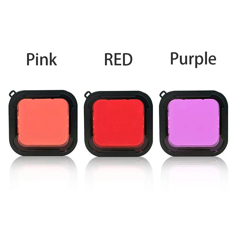 For Gopro 5 6 7 Black Accessories Diving Filter Red Pink Purple waterproof Case Underwater Housing Dive Filtors For Gop Pro Hero