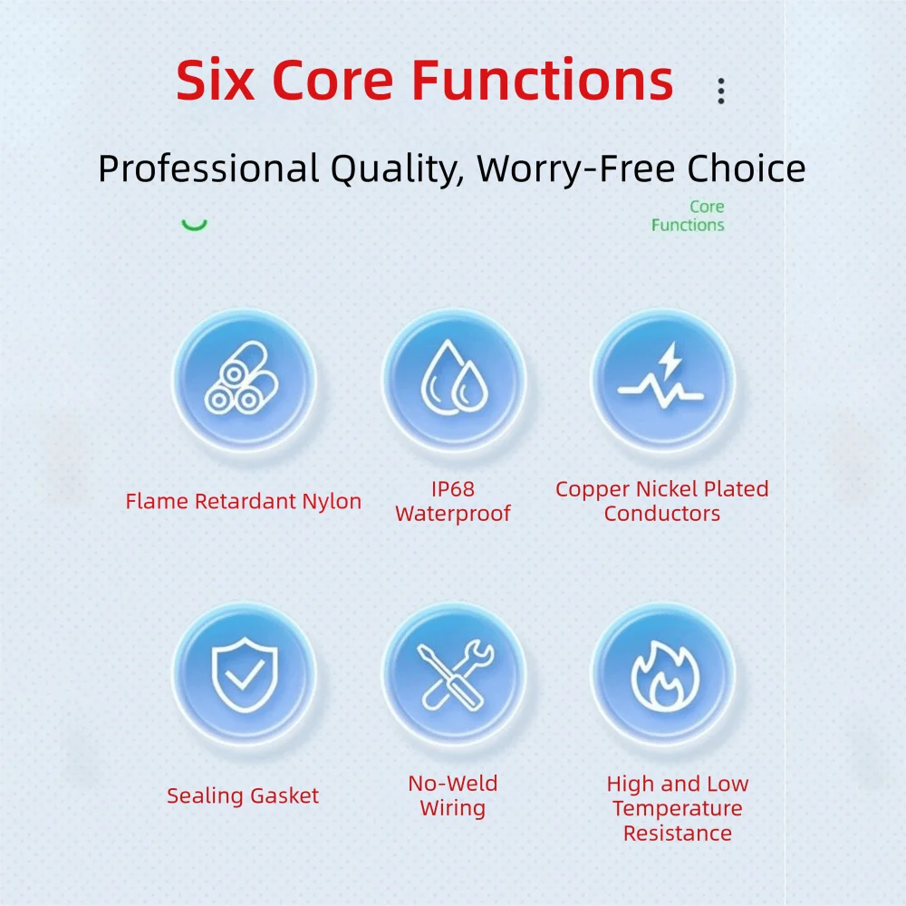 IP68 Rated Outdoor Waterproof Junction Box 2-6 Way PC Plastic Trunking Connectors Sealed Retardant