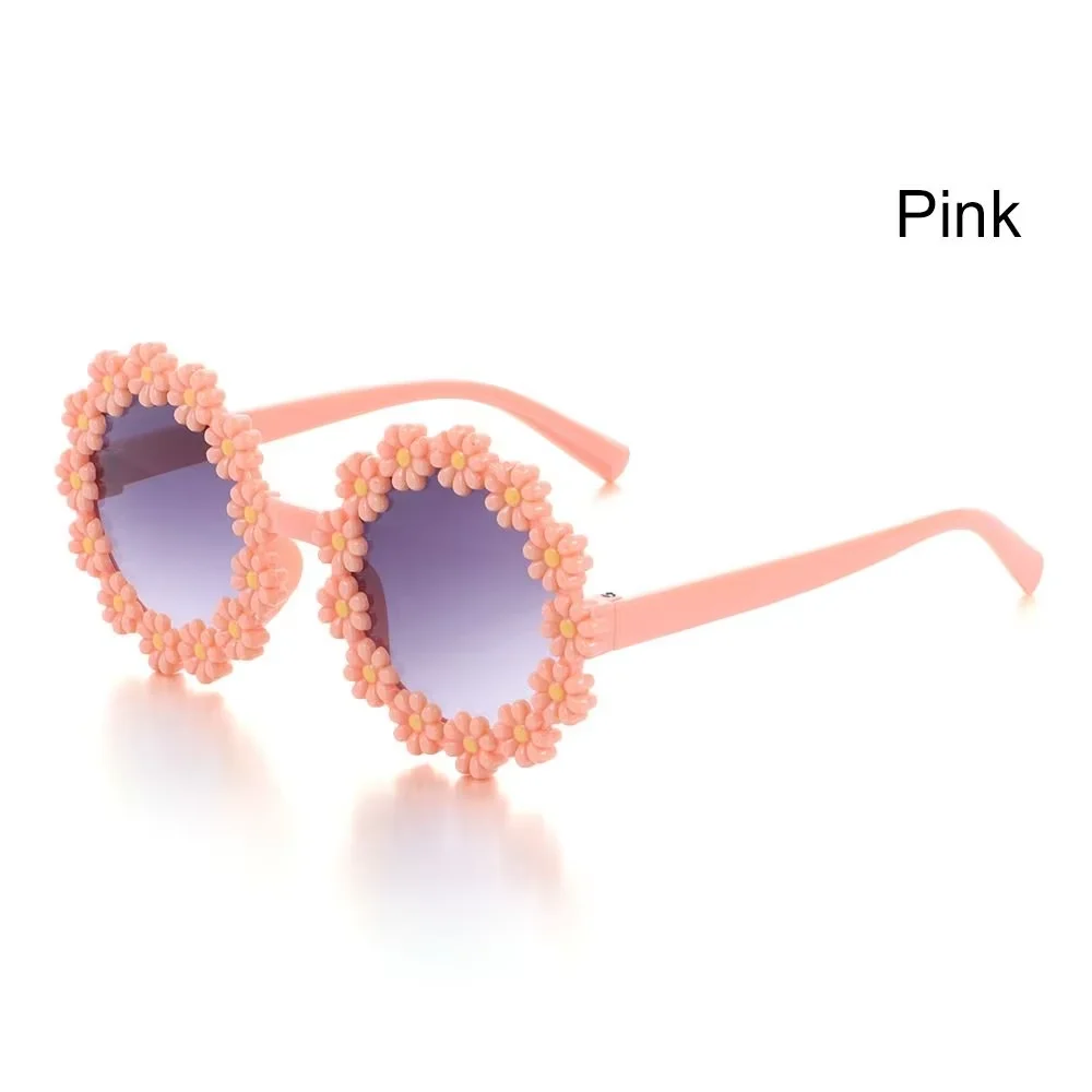 Ronde bloem zonnebril voor kinderen Leuke Daisy Bril Kinderen Outdoor Zonwering Shades Mode Grappige Feestbril