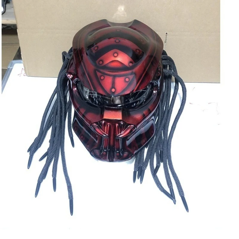 HOT Racing Predator Carbon Fiber Full Face Motorcycle Helmet Certified Retro Cool Full Coverage Racing Helmet