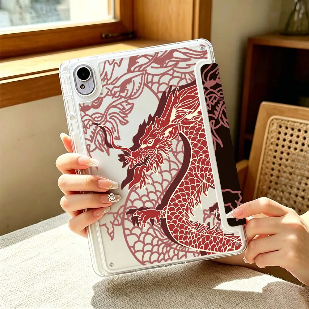 Cartoon Red Dragon Pattern For Huawei MatePad Pro SE Honor Pad 9 V9 GT X9 10.8 11 13.2 inch Pro 3Y Tablet Case Cover