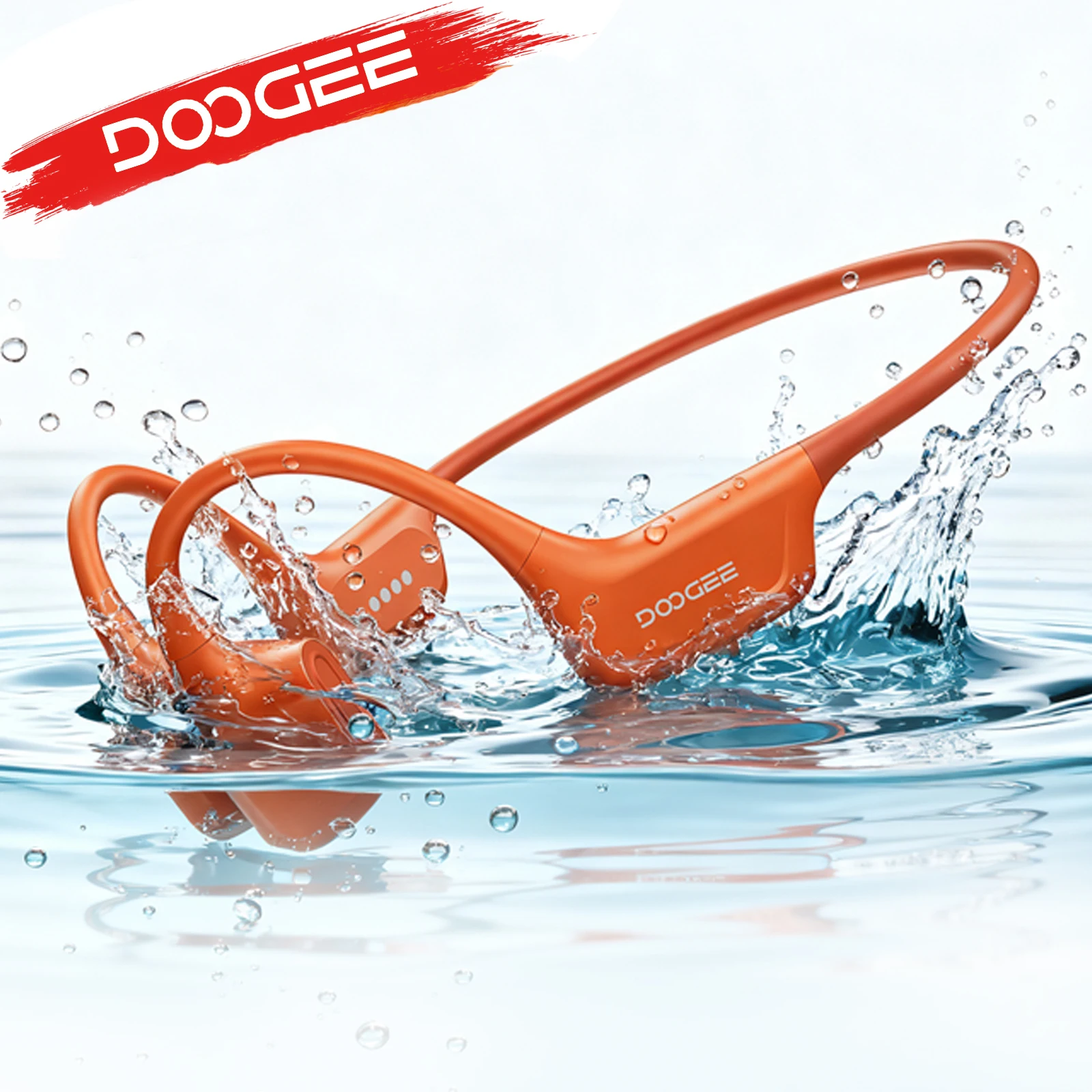 DOOGEE BoneAir Swim Conduzione ossea Swmmming Cuffie sportive Cuffie wireless IP68 impermeabili con microfono Chiamate Musica 64 GB