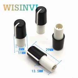 10PCS Plastic Long handle Half Shaft Knob Diameter 11mm Height 29mm Potentiometer Knob 180 Degree D-Shaped Inner Hole 6mm