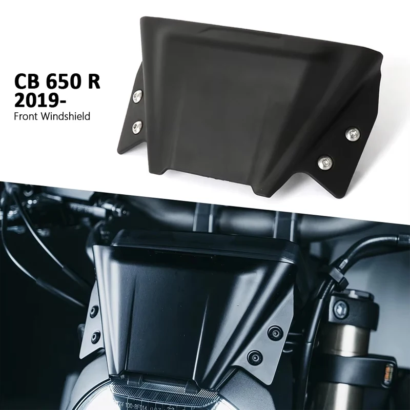 Windshield For Honda CB650R CB 650 R cb650r CB 650R 2019-2023 Motorcycle Windscreen Bracket Set Black Flyscreen Deflector