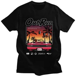 90s Vintage Out Run Top T Shirt Camisas Men Fashion Old School Japan Arcade Tops Hombre Videojuego Outrun Tee Top Camisas