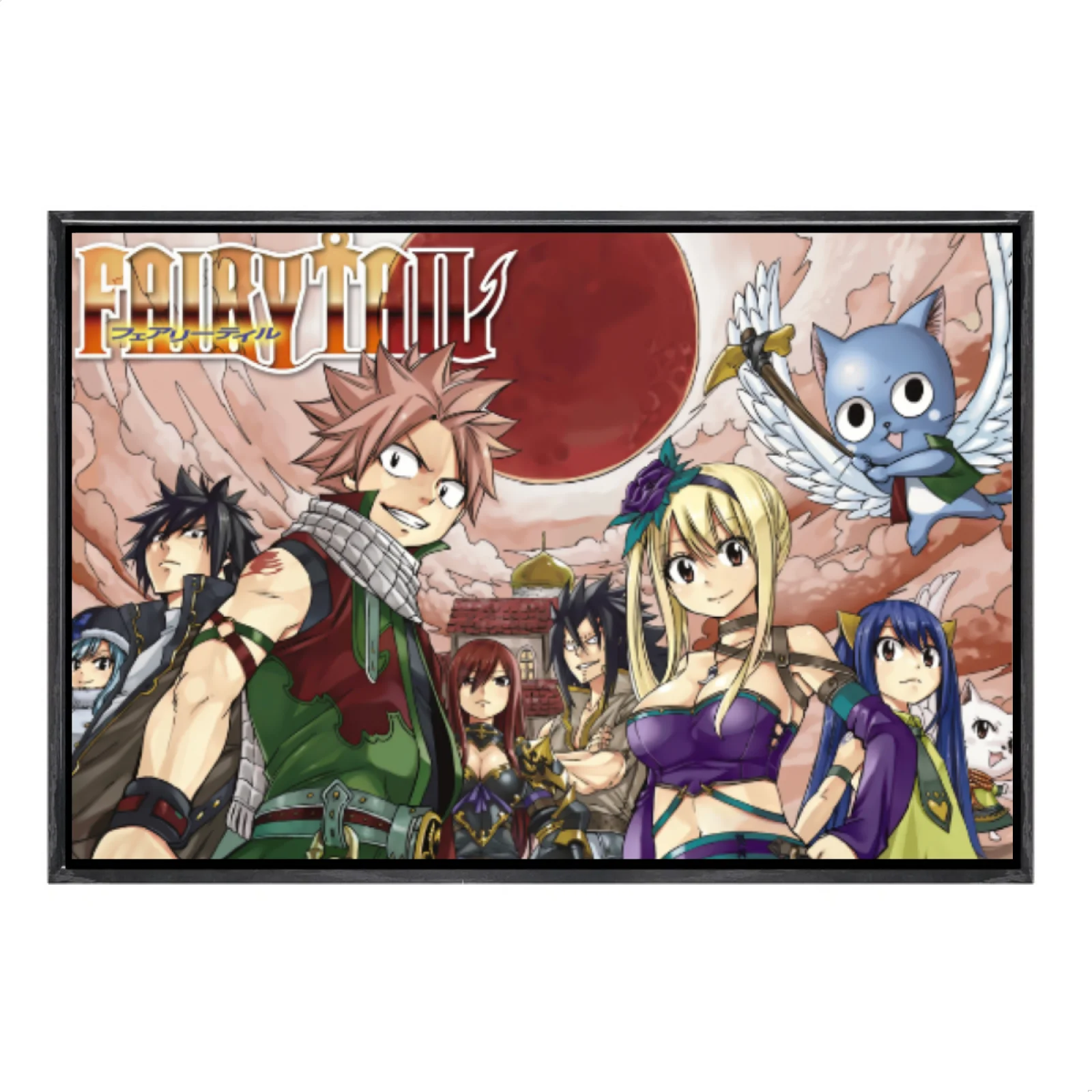 

Japanese Manga Multi-Size Canvas Poster Double Framed Wall Art,Fairy Tail Home Decor for Living Room Bedroom