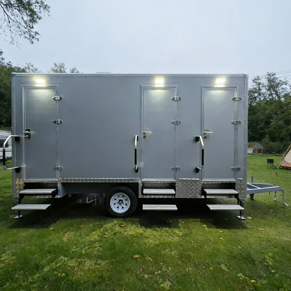 

Customized Outdoor Bathroom Trailer with Restroom Toilets and Shower Mobile Portable Toilet Trailer for Business Use
