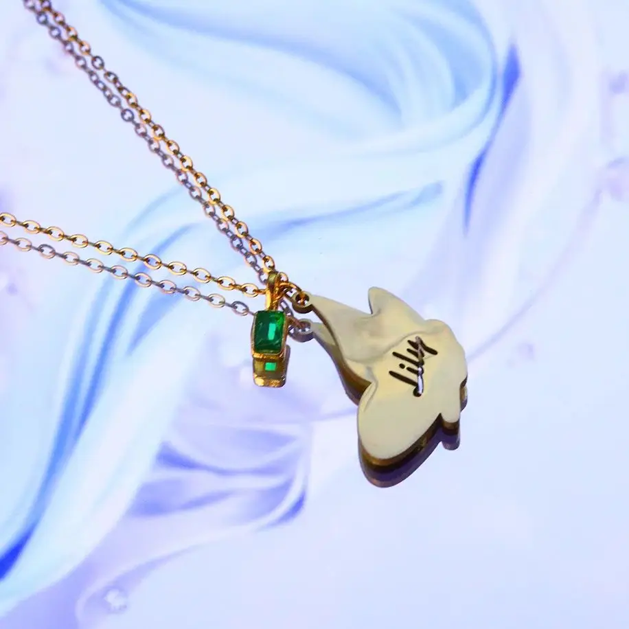 

Todorova Custom Name Gold Plated Butterfly Pendant Necklace Stainless Steel Zircon Jewelry for Women