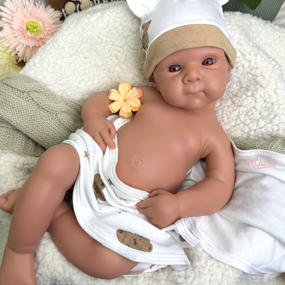 

19" Lifelike Full Body Soft Silicone Newborn Baby Girl Reborn Girl Handmade Bebe Soft Newborn Baby Doll Birthday Christmas Gift
