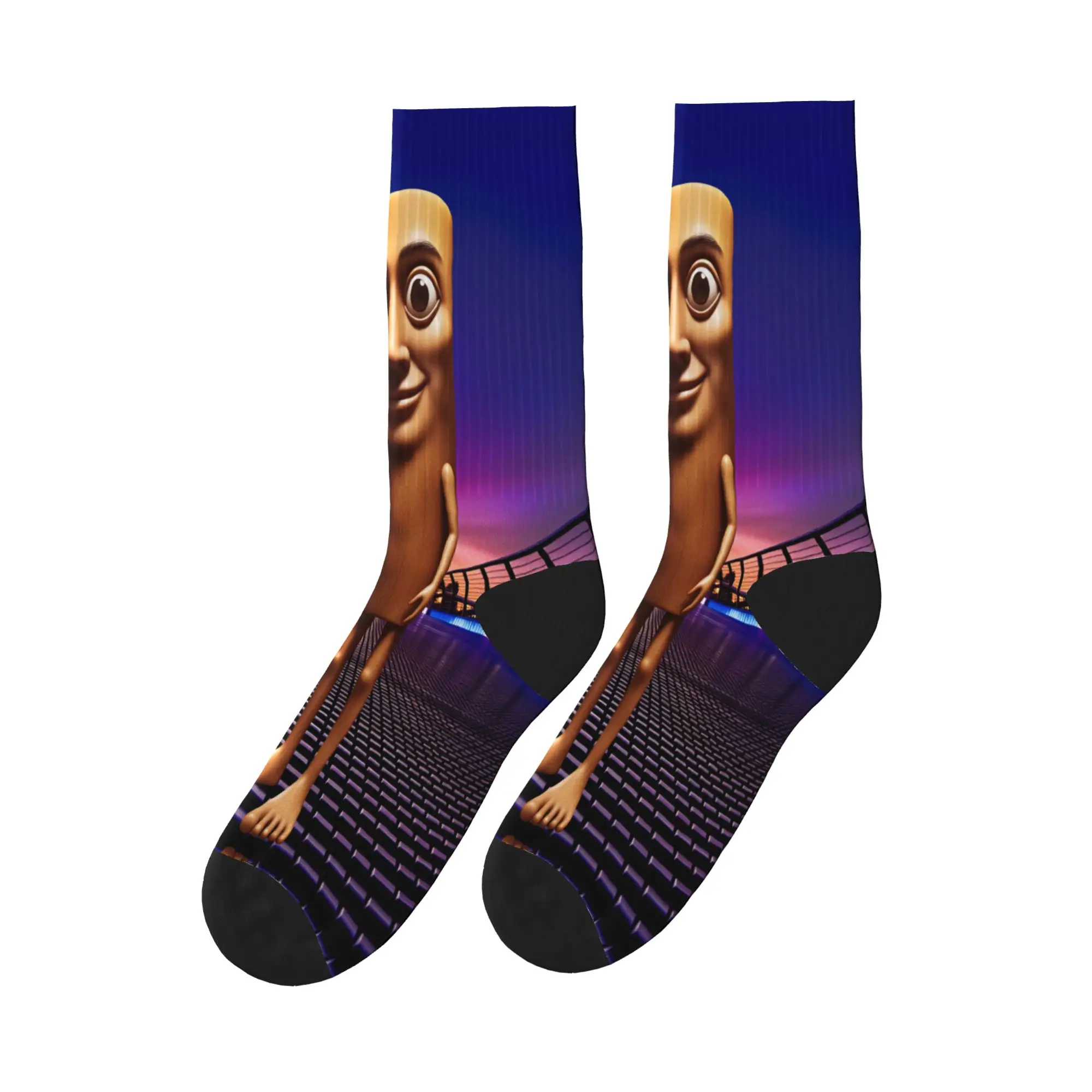 

Tung Tung Sahur Neon Night City Socks Winter Stockings Funny Men's Breathable Socks Graphic Outdoor Non Skid Socks