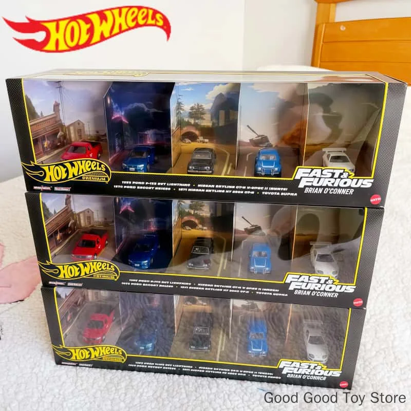 New In Stock Hot Wheels Premium Fast And Furious Jmn13 5pcs Diecast Car Set Metal Real Rider Vehicle Model Car Toy Holiday Gifts