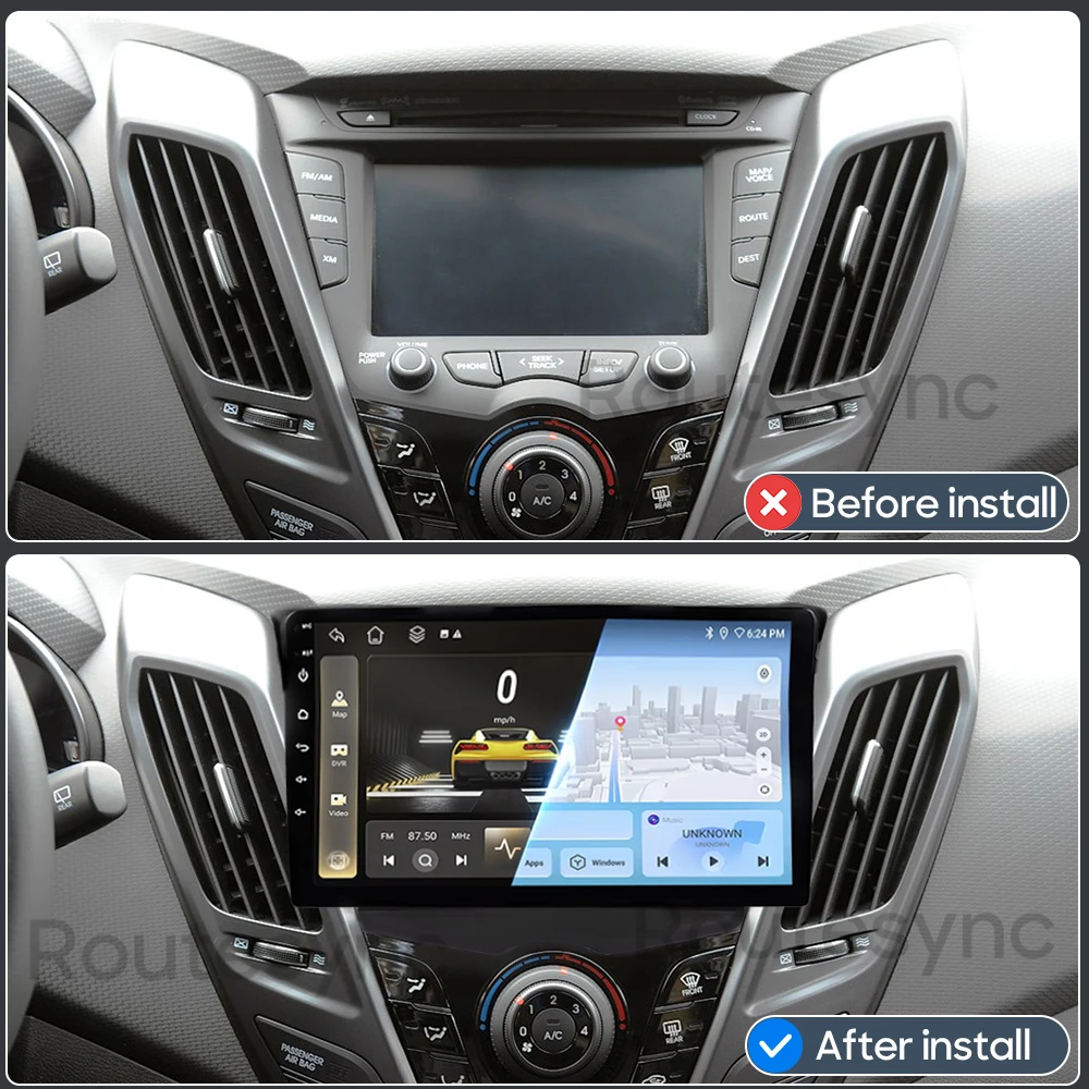 Android 15 For Hyundai Veloster FS 2011 - 2017 Car Radio Multimedia Video Player Navigation GPS  8+256G 8 Core CarPlay Auto 2din