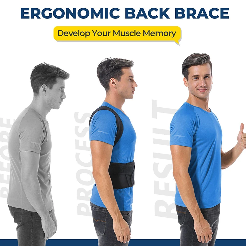 Back Brace Posture Corrector Adjustable Posture Girdle for Upper and Lower Back Pain Relief Shoulder Straightener Lumbar Support