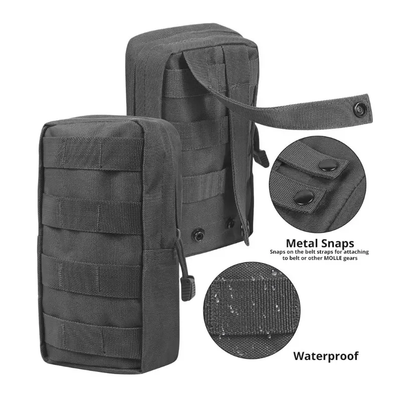 Outdoor Tactical Molle Waist Bag 1000D Oxford Black Storage Fanny Pack for Hunting Backpack Tactical Vest Attachment