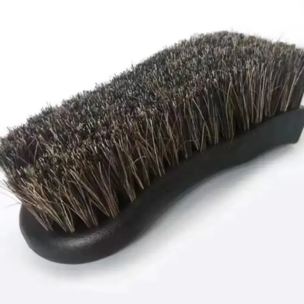 Genuine Horsehair Car Detailing Brush Soft Bristles Gentle On Surfaces Horsehair Cleaning Brush Non-Scratch Design