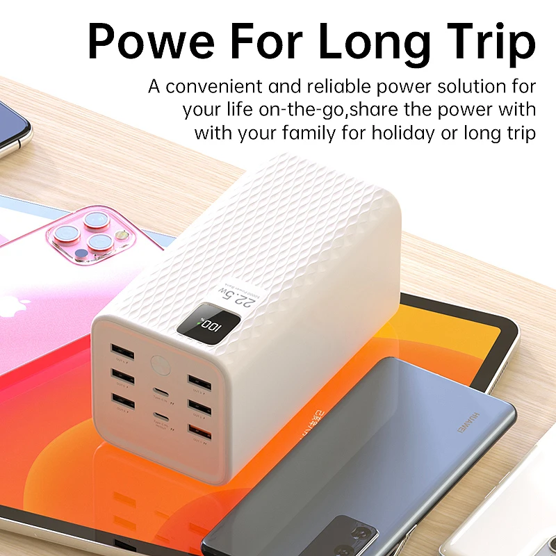 Fast Charge Power Bank, 50000mAh, 22.5W, Large Capacity, Smart Screen Display, Mobile Power, Outdoor  Outside External Ba