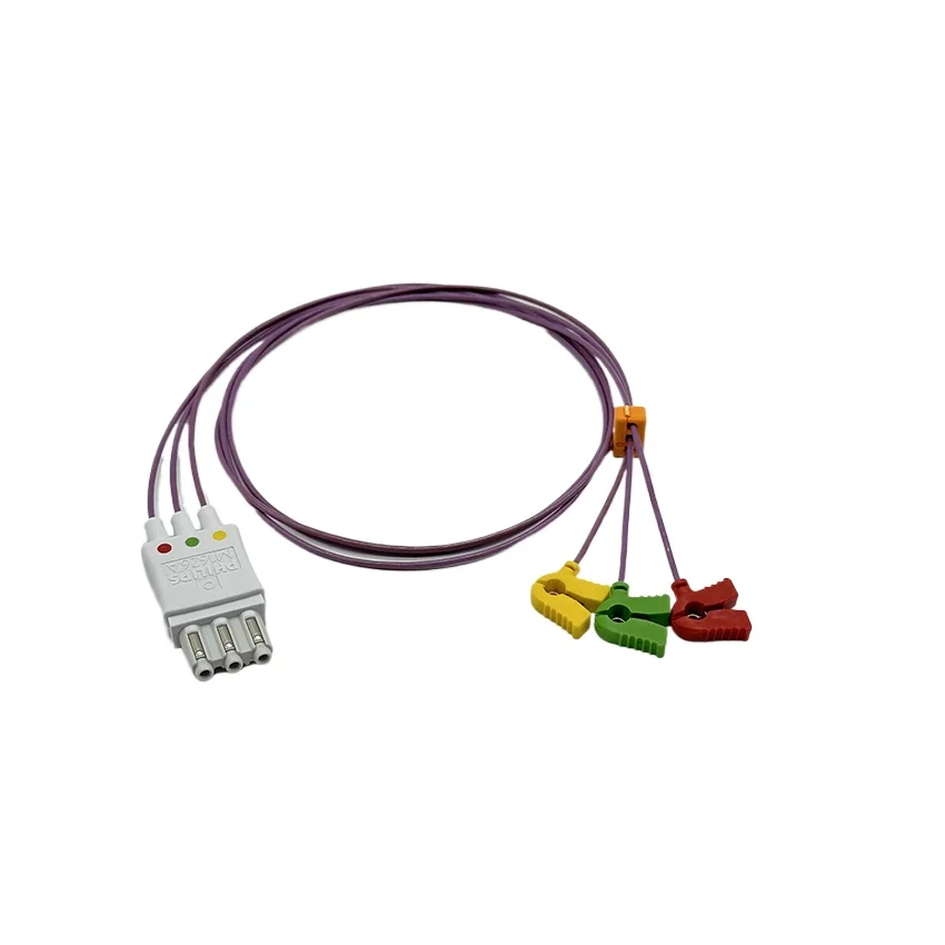 Cable ECG neonatal M1626A, Miniclip IEC de 3 derivaciones sin blindaje