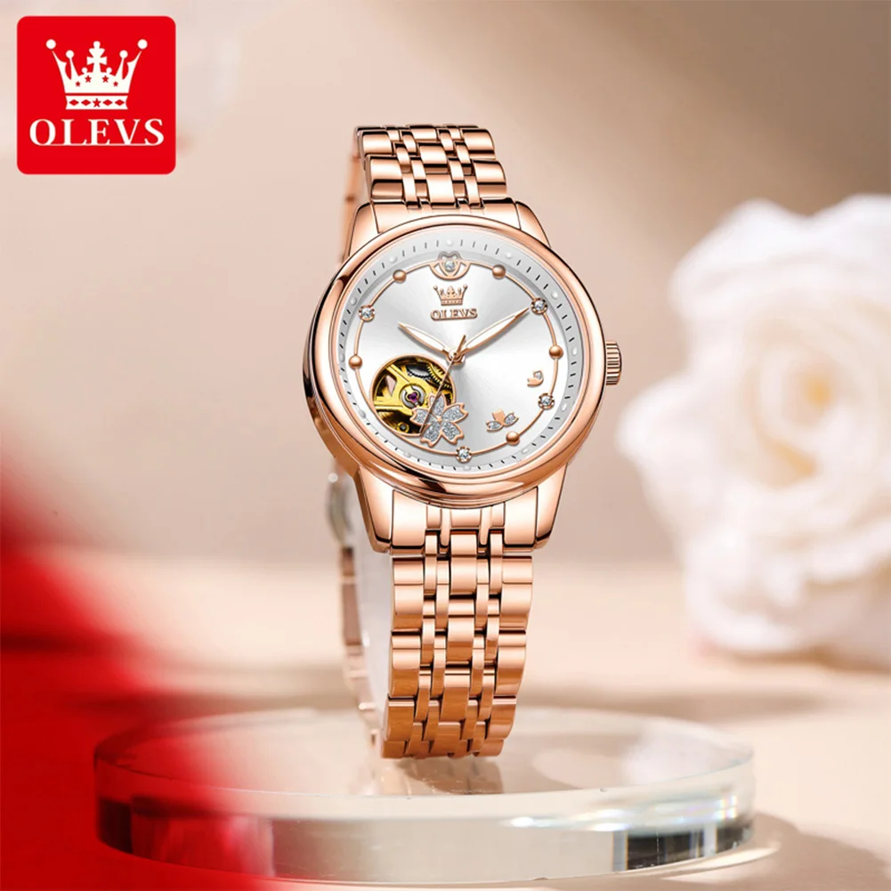 

OLEVS 6732 Women's Automatic Mechancial Watch Elegant Luxury Waterproof Stainless Steel Dress Wristwatch for Women