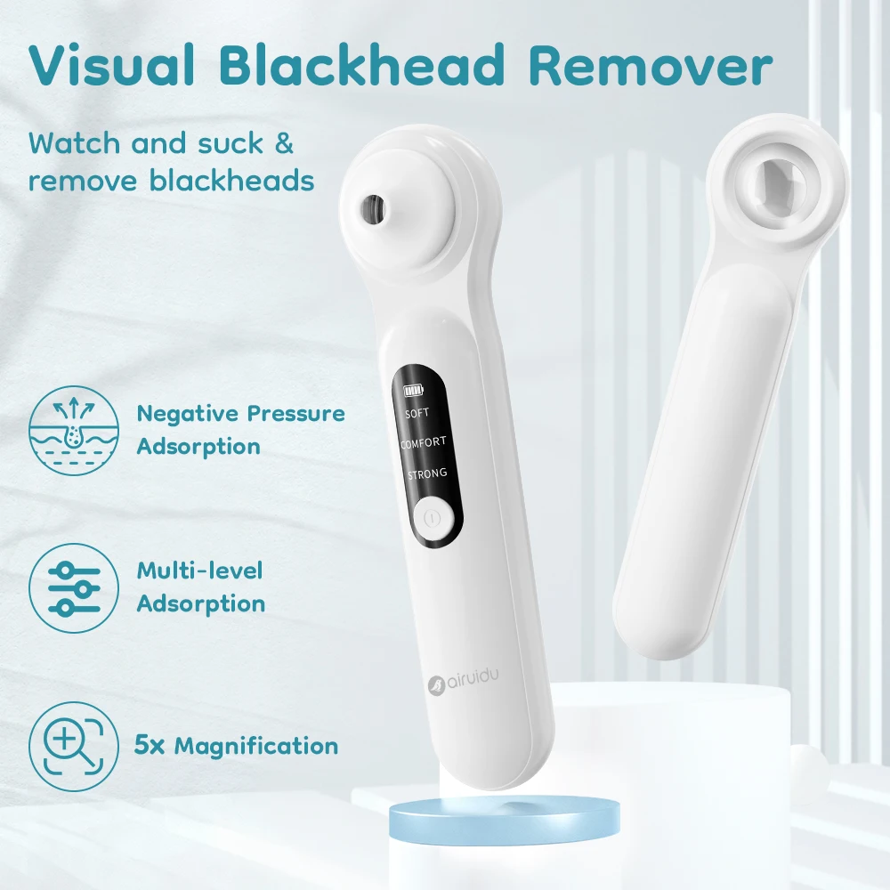 Visual Electric Blackhead Remover 3 Gears Adjustment LED Screen With light Vacuum Blackhead Removal Skin Cleansing Pore Cleaner