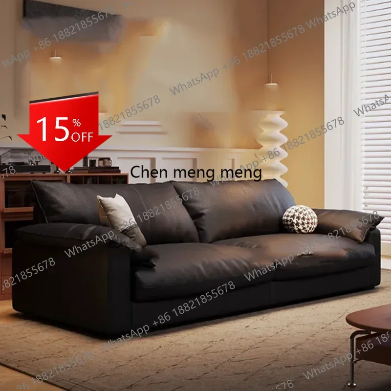 

01A Designer European Living Room Sofas Luxury Black Modern Armchair Sofas Lounges Leather Nordic Replica Divano Trendy Furnitur