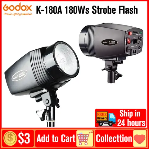 Godox K180A K-180A 180Ws Strobe Studio Flash Light Photography Strobe Fill Light Strobe Flash Speedlite for Studio Video Photos