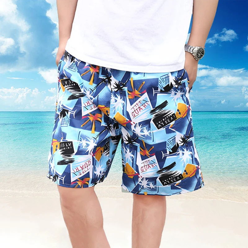 New Men's Summer Swim Shorts Plus Size For Men Flower Printed Beach Shorts gym Short Pants Swimming Surfing Borad Shorts