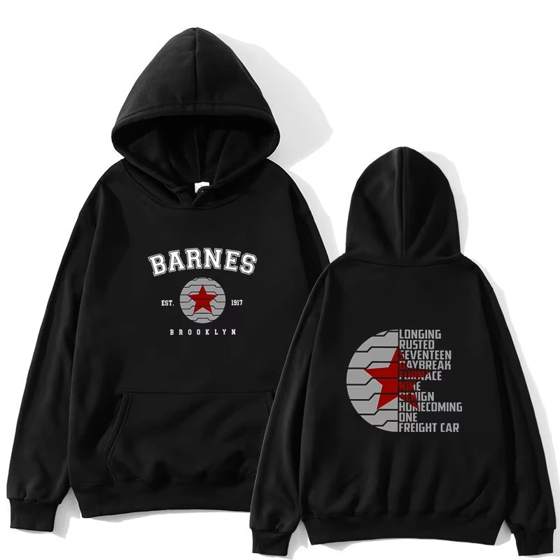 Moletom com capuz estampado de Soldado do Inverno 2026 - Camiseta casual folgada de gola redonda Baki Five-Star para homens e mulheres