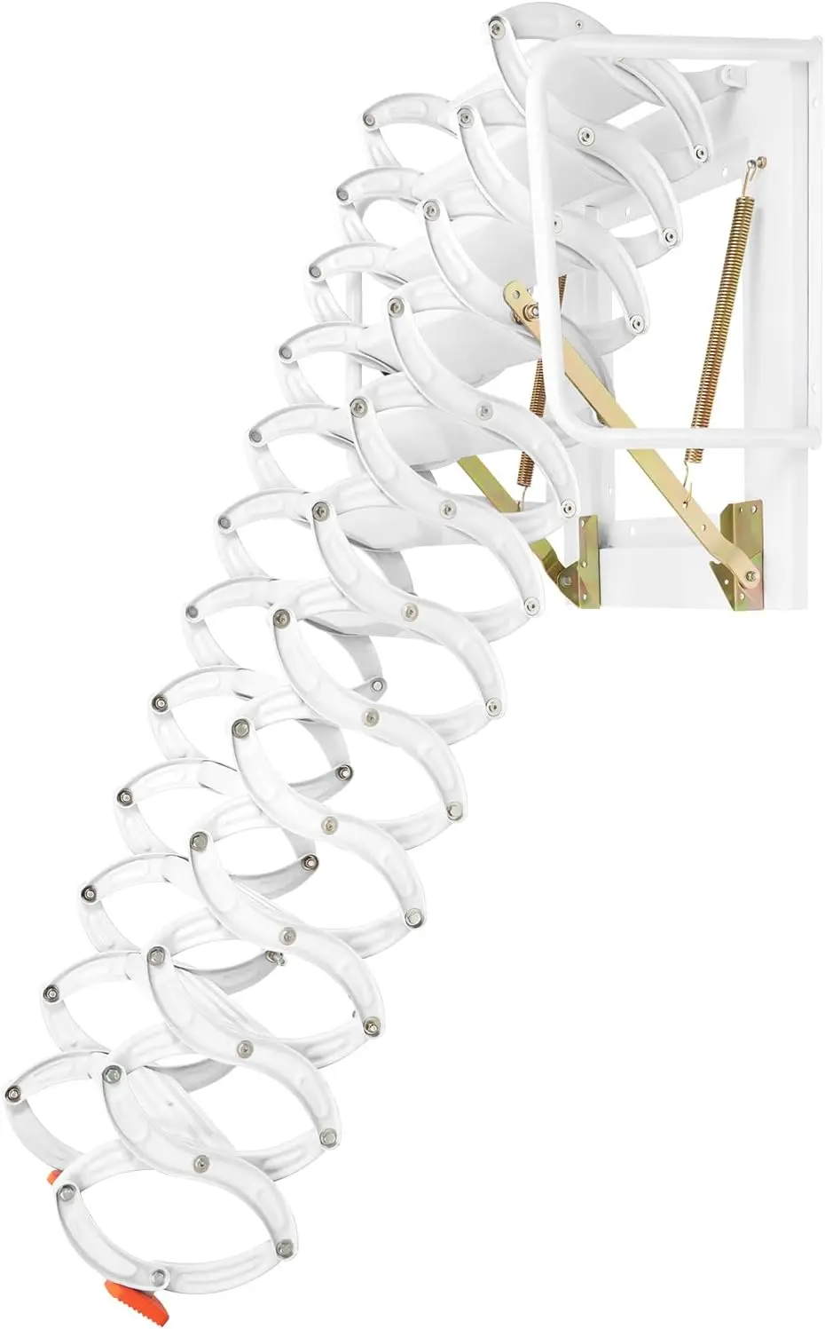 

12 Steps Wall-Mounted Attic Ladder,Folding Stairs with Handrails,Maximum Load Capacity 880 Lbs