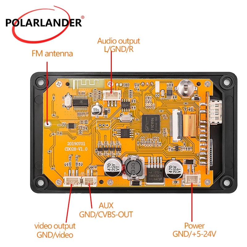 Decoder Board Decoding FM Radio USB TF For Car Amplifier Bluetooth 5.0 Stereo Audio Receiver HD Video Player