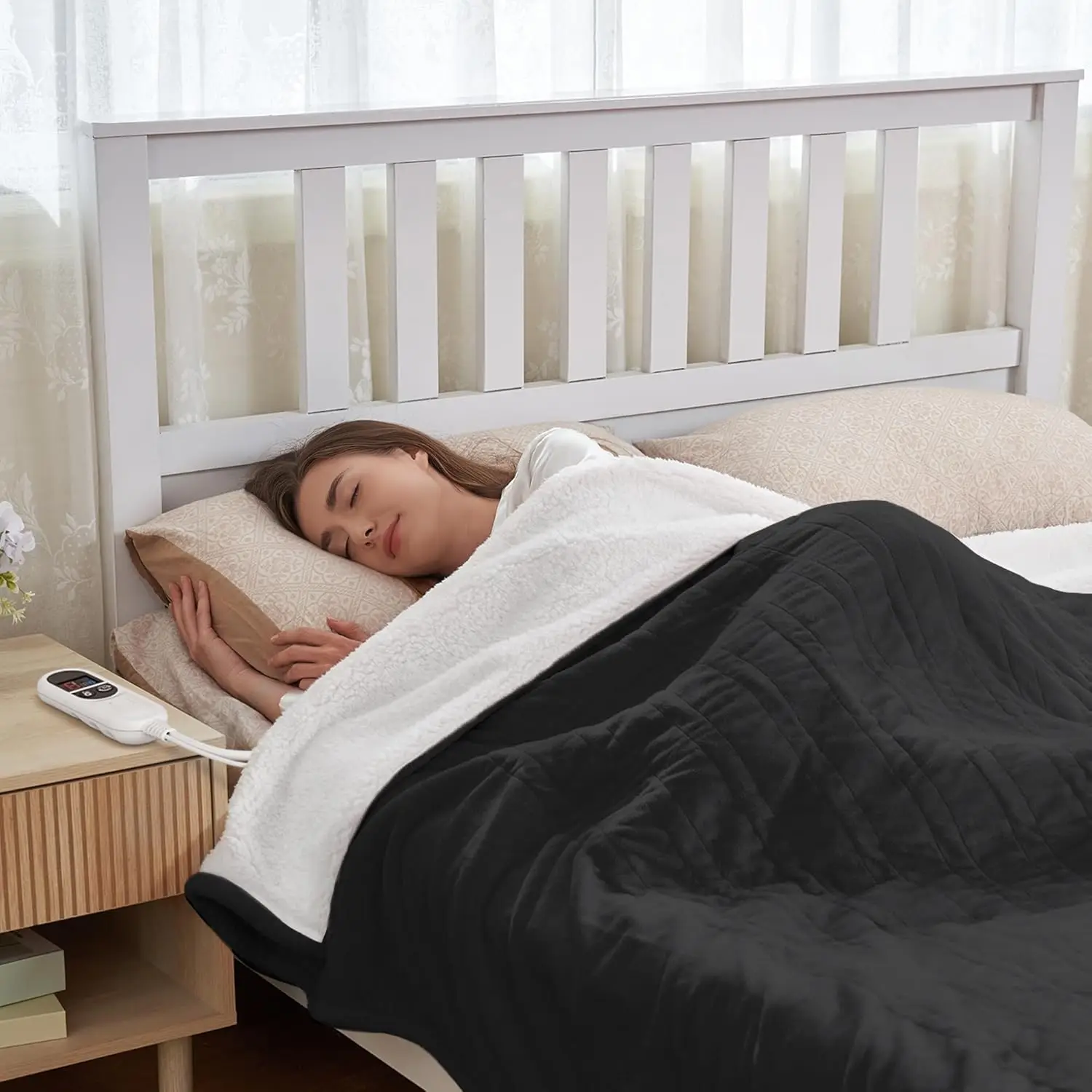 

Electric Heated Blanket 84x72 Inch with Auto-Off Timer, 6 Heat Settings, Overheat Protection & ETL Certified