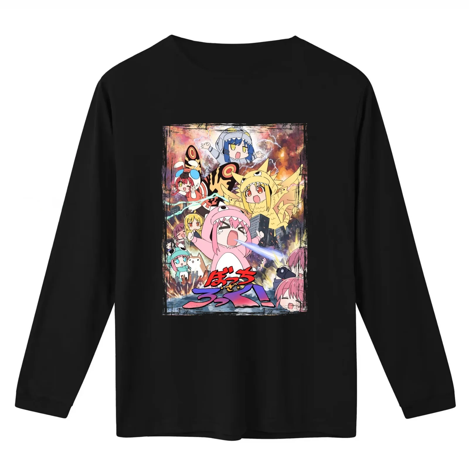 Bocchi the Rock Chibi T-Shirt Summer Casual Cotton Tee Oversized Streetwear Tops Vintage Graphic Print Unisex Men Women