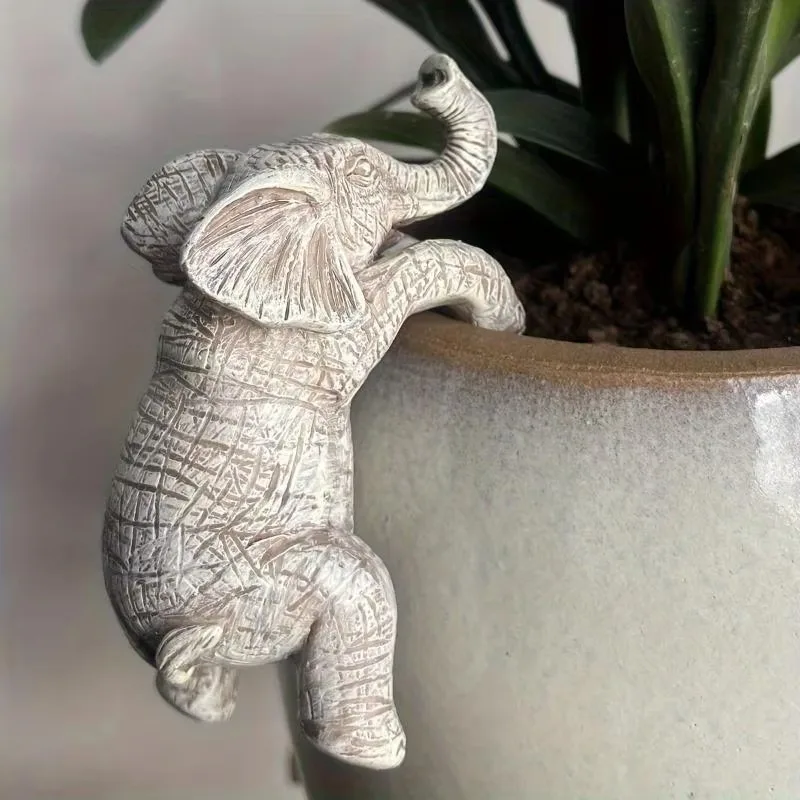 1Pc Hanging Flower Pot Elephant Home Garden Animal Decoration Aesthetic Room Bedroom House Decor