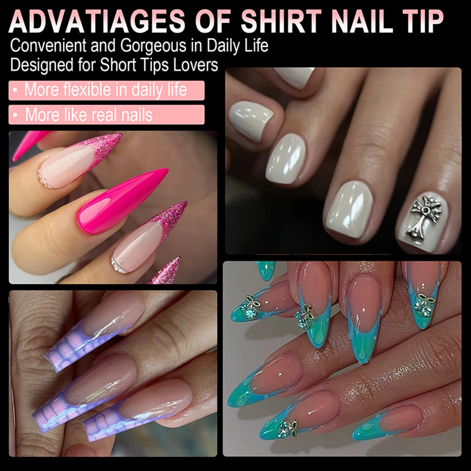 550pcs Soft Gel Nail Tips False Nails Tip Semi-matte Fingertip French Coffin Almond Capsules Full Cover Nails Extension Tools