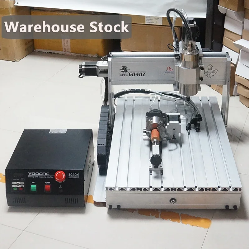 Wood CNC Router 3040 6040 8060 Water Cooling USB Port Aluminum Engraving Drilling Metal Milling Machine Optional Rotary Aixs