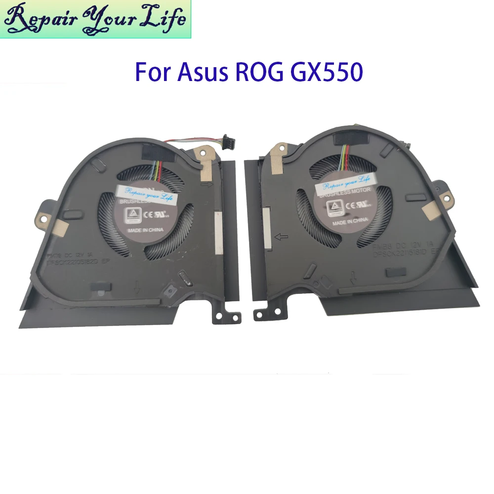 Laptop CPU GPU Cooling Fan For Asus ROG GX550 Zephyrus Duo 15 GX550LWS GX550LXS Cooler Radiator 13NR02Z0P08011 DFSCK22115181D