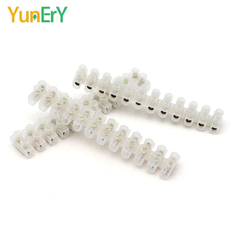 1PCS Electrical Connector Double Row 12 Position 3-60A Safety Barrier Wiring Board Brass Wire Connector Screw Wiring Board