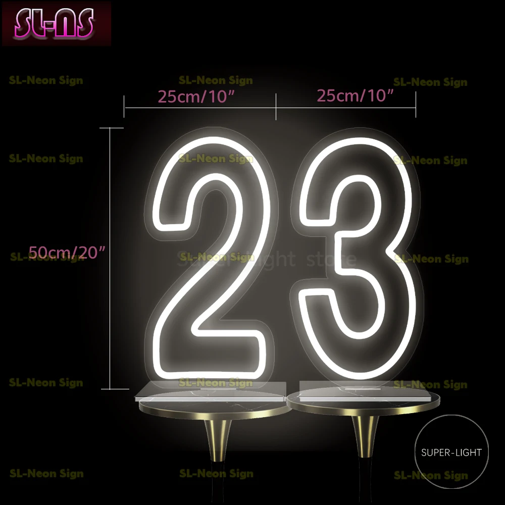 Imagem -03 - Sinais de Néon Led Personalizados para a Primeira Decoração de Aniversário Número Acender Parede do Casamento Números Lâmpada Menino ou Menina Presente