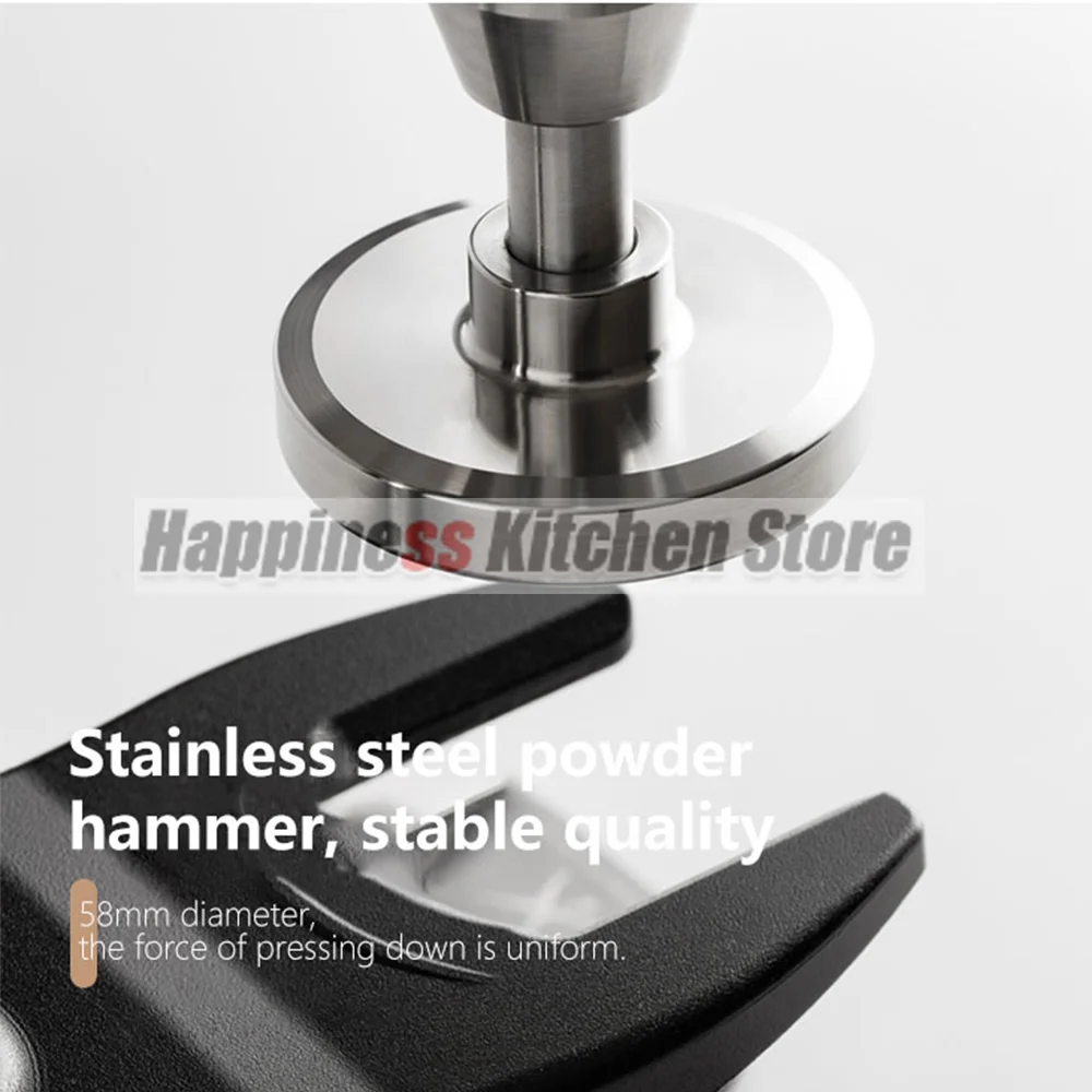 Commercial Coffee Tamper 58MM Manual Coffee Tamper Camping Coffee Maker Flat or Ripple Tamper Labor-saving