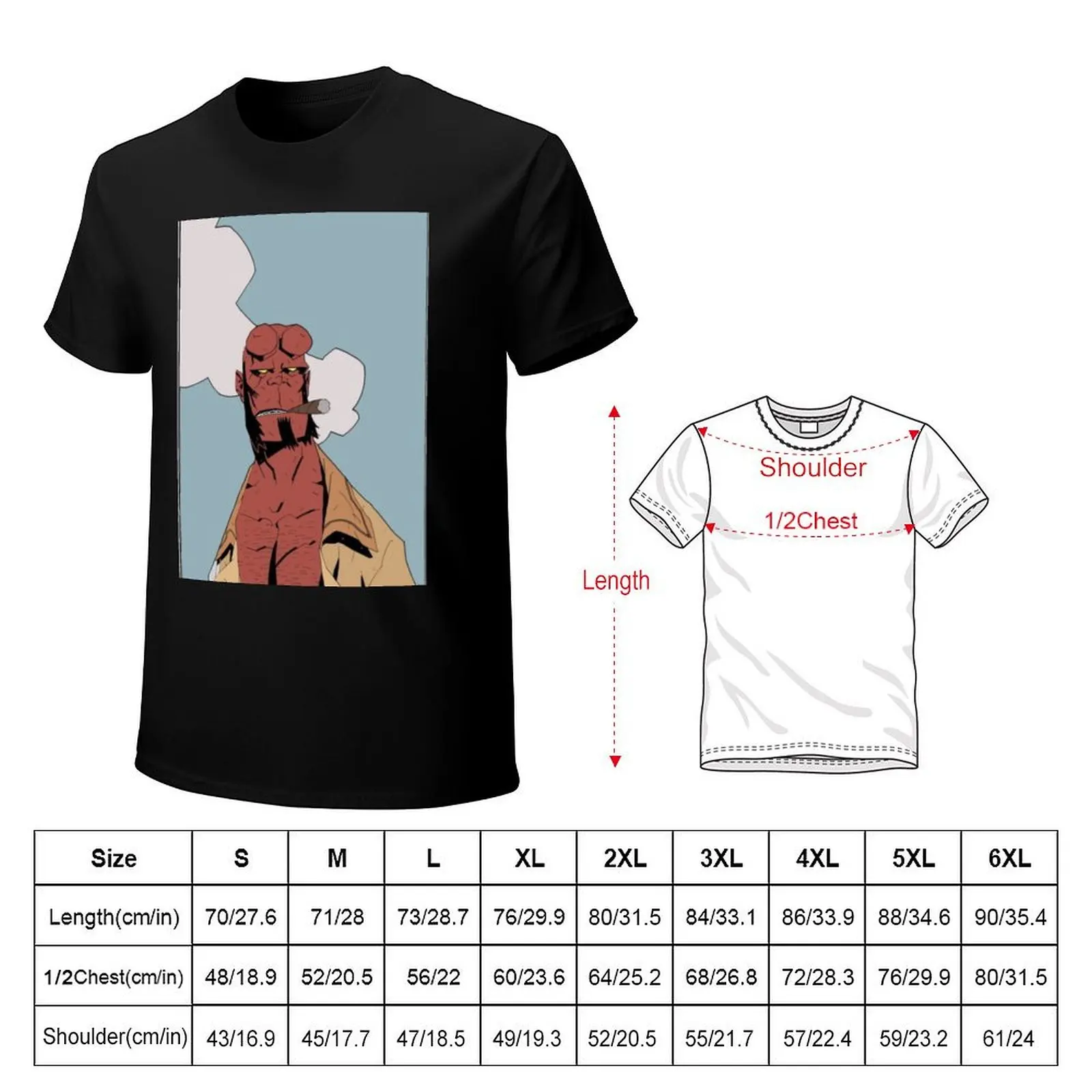 portrait of hellboy T-Shirt cute tops shirts graphic blacks plain t shirts men