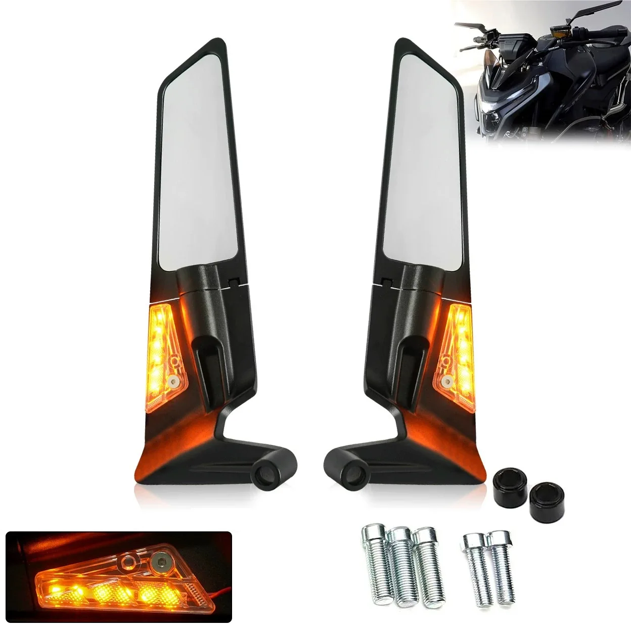 

Rotatable Aluminum Alloy Wing Rearview Mirror - Universal Motorcycle Accessory