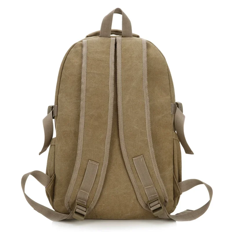 Nova lona de algodão mochila masculina versão coreana de grande capacidade saco estudante feminino retro casual mochila viagem ao ar livre