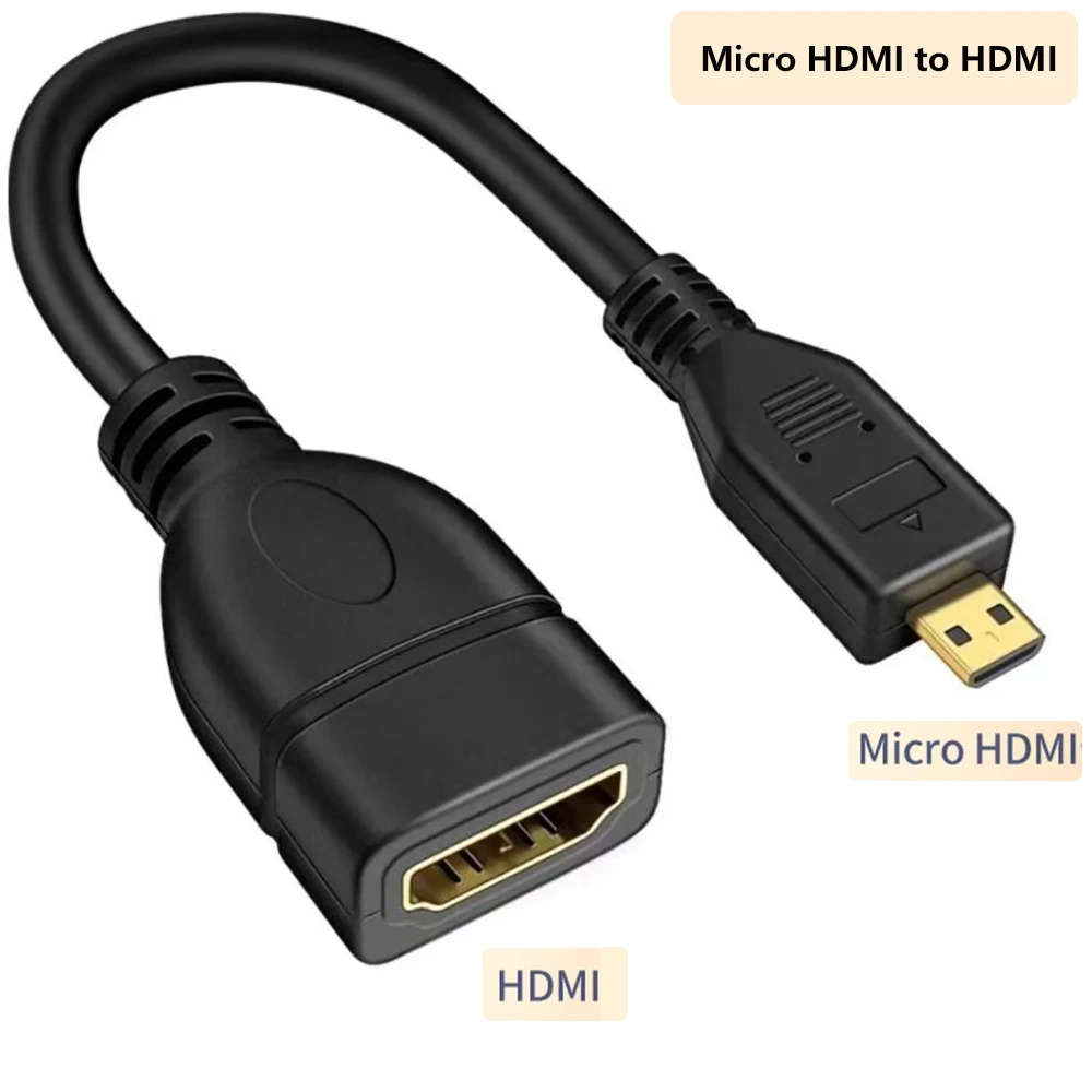 Micro HDMI-compatible To HDMI-female Data Transmission Line HD Line TV Cable Camera Adapter Cable Extension Conversion Digi O3G1