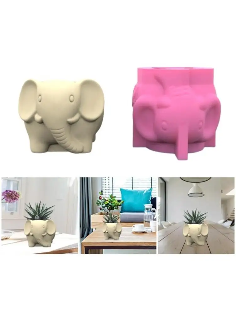 Unique Elephant Shaped Flower Pots Mold Planter Mould Silicone Mould for Concrete and Gypsum Decorations